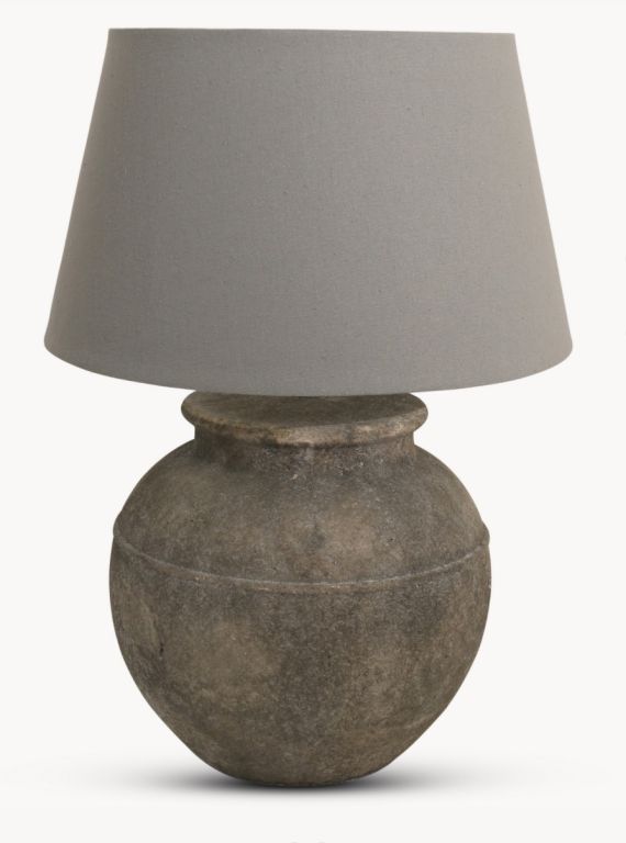 Stone Dark Grey Lamp And Shade